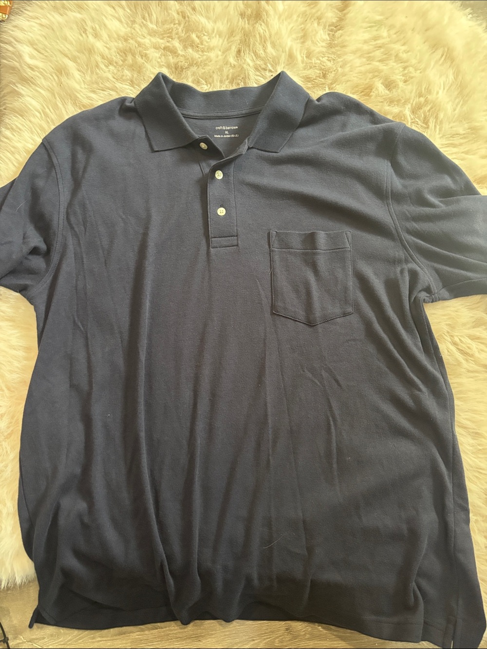 croft & barrow Navy Polo Shirt with Chest Pocket